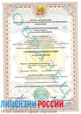 Образец сертификата соответствия Щелково Сертификат OHSAS 18001
